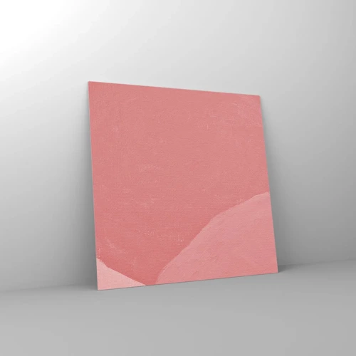 Schilderen op glas - Organische compositie in roze - 50x50 cm