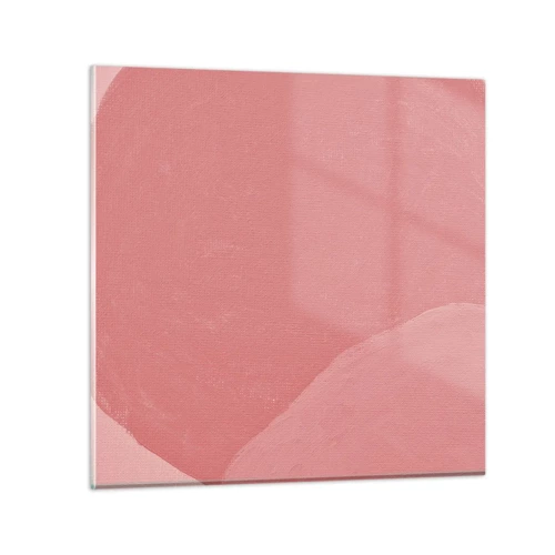 Schilderen op glas - Organische compositie in roze - 60x60 cm