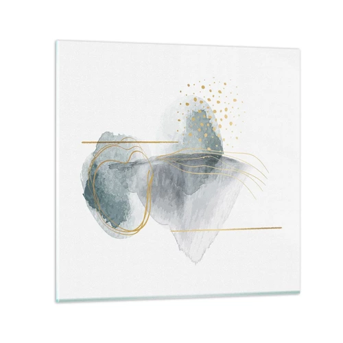 Schilderen op glas - Over de relatie tussen grijs en goud - 40x40 cm