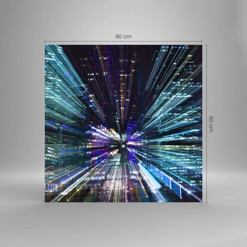 Schilderen op glas - Overgang naar hyperspace - 60x60 cm