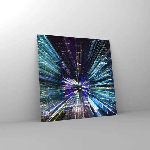 Schilderen op glas - Overgang naar hyperspace - 60x60 cm