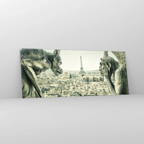Schilderen op glas - Parijs' babbelen - 100x40 cm