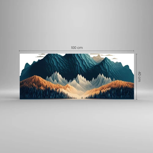 Schilderen op glas - Perfect berglandschap - 100x40 cm