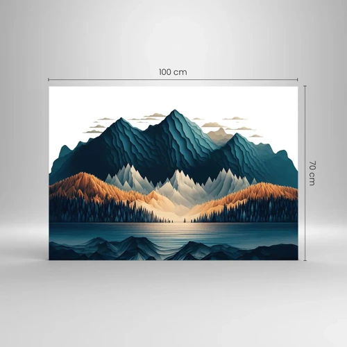 Schilderen op glas - Perfect berglandschap - 100x70 cm