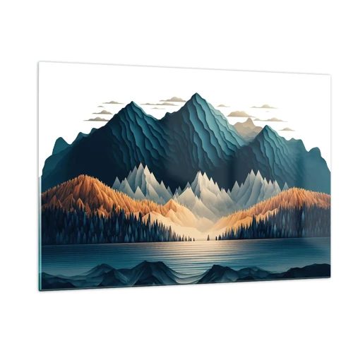 Schilderen op glas - Perfect berglandschap - 120x80 cm