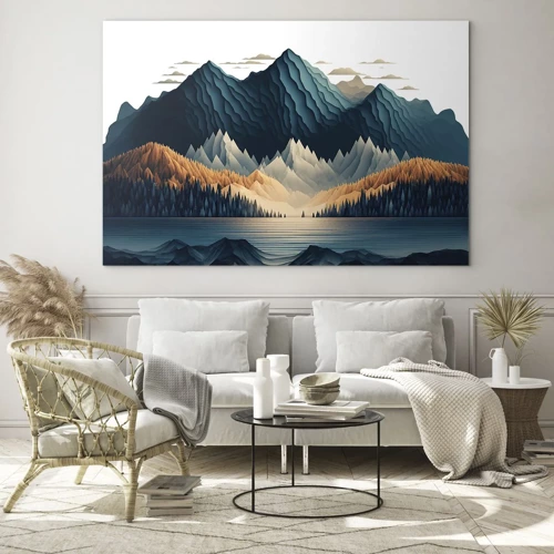 Schilderen op glas - Perfect berglandschap - 70x50 cm