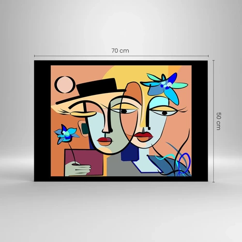 Schilderen op glas - Picasso's randez-vous - 70x50 cm