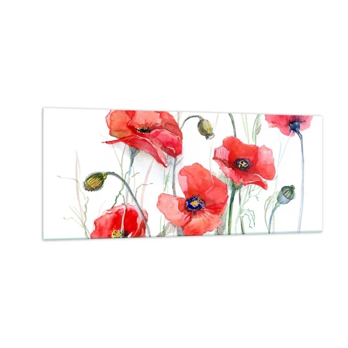 Schilderen op glas - Poolse bloemen - 100x40 cm