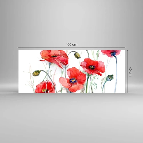 Schilderen op glas - Poolse bloemen - 100x40 cm