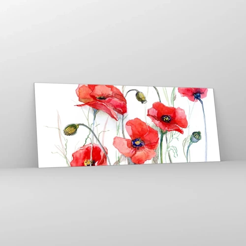 Schilderen op glas - Poolse bloemen - 100x40 cm