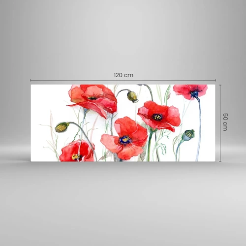 Schilderen op glas - Poolse bloemen - 120x50 cm