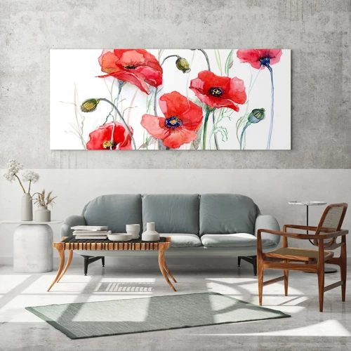 Schilderen op glas - Poolse bloemen - 120x50 cm