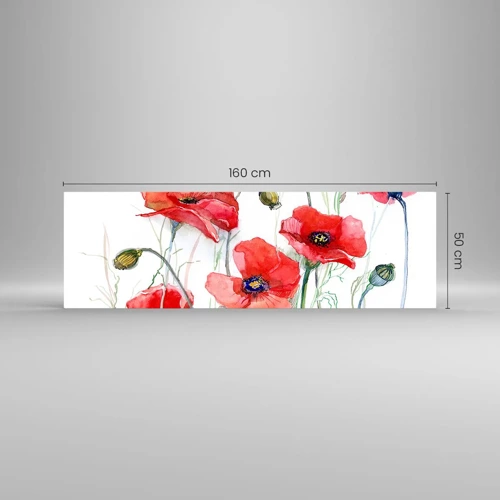 Schilderen op glas - Poolse bloemen - 160x50 cm