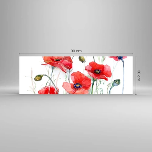 Schilderen op glas - Poolse bloemen - 90x30 cm