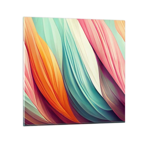 Schilderen op glas - Regenboog geweven - 60x60 cm