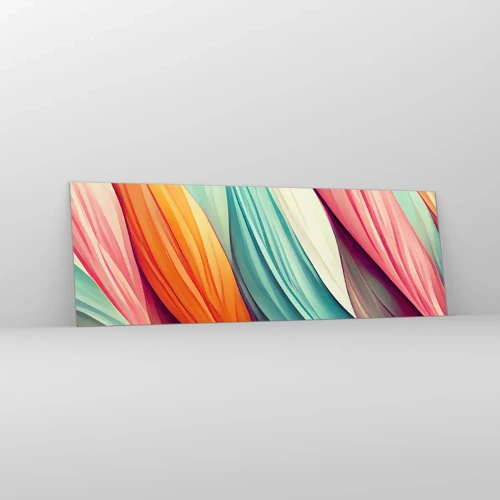Schilderen op glas - Regenboog geweven - 90x30 cm