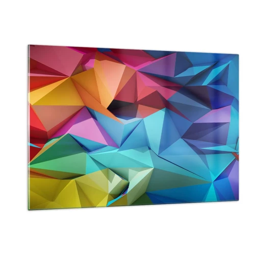 Schilderen op glas - Regenboog origami - 120x80 cm