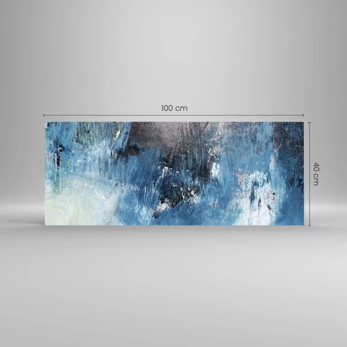 Schilderen op glas - Rhapsody in Blauw - 100x40 cm