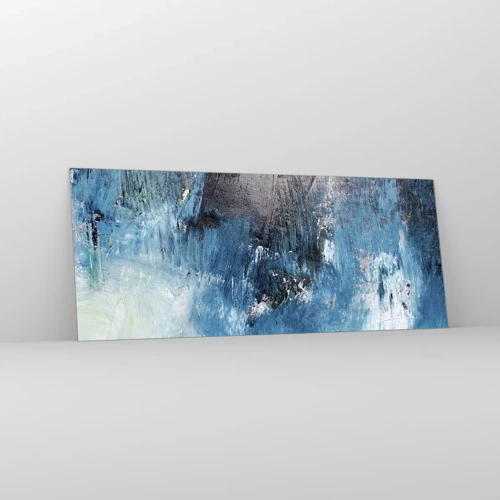 Schilderen op glas - Rhapsody in Blauw - 100x40 cm
