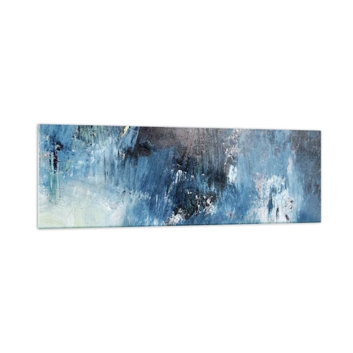 Schilderen op glas - Rhapsody in Blauw - 160x50 cm