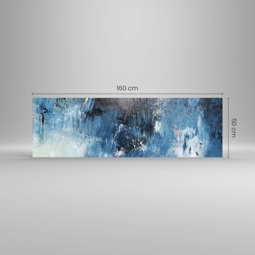 Schilderen op glas - Rhapsody in Blauw - 160x50 cm