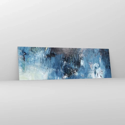 Schilderen op glas - Rhapsody in Blauw - 160x50 cm