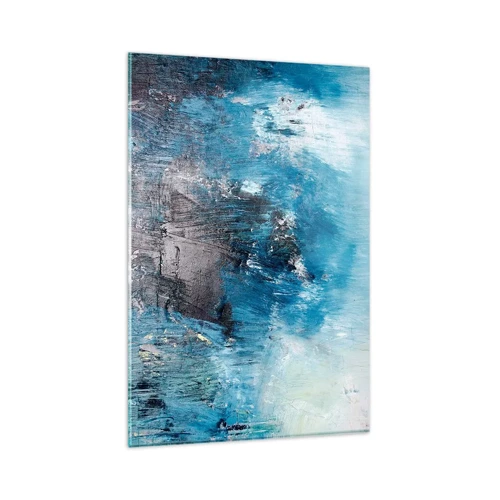 Schilderen op glas - Rhapsody in Blauw - 80x120 cm