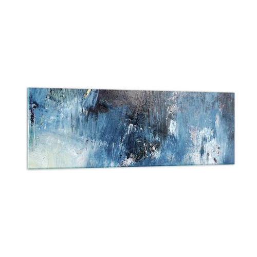 Schilderen op glas - Rhapsody in Blauw - 90x30 cm