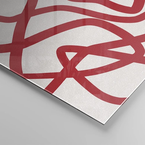 Schilderen op glas - Rood op wit - 140x50 cm