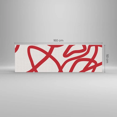 Schilderen op glas - Rood op wit - 160x50 cm