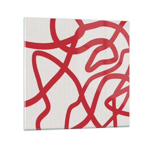 Schilderen op glas - Rood op wit - 50x50 cm