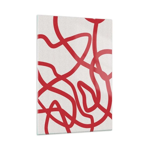 Schilderen op glas - Rood op wit - 50x70 cm