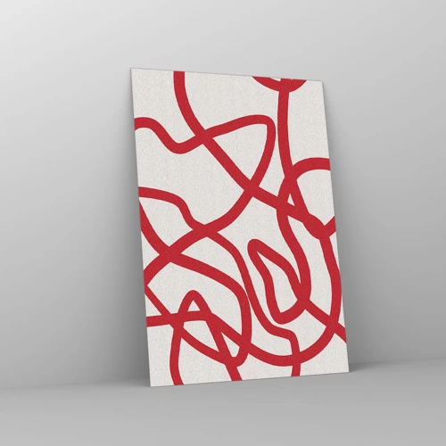 Schilderen op glas - Rood op wit - 70x100 cm