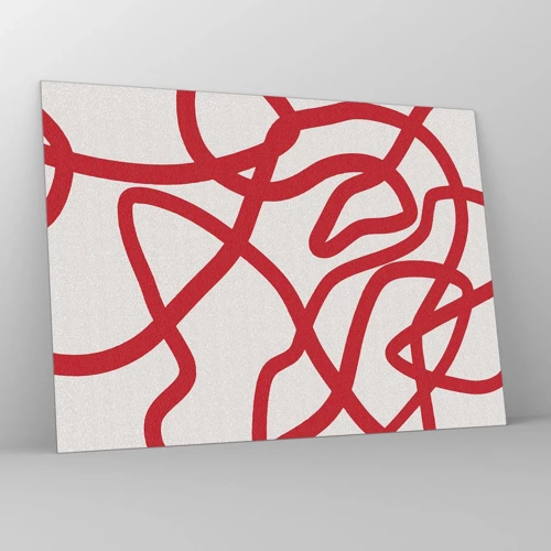 Schilderen op glas - Rood op wit - 70x50 cm
