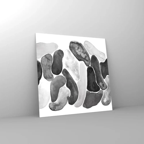 Schilderen op glas - Rotsachtige abstractie - 60x60 cm