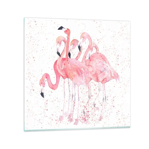 Schilderen op glas - Roze ensemble - 40x40 cm