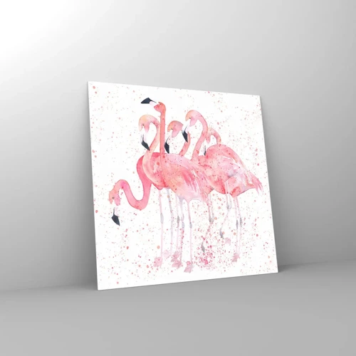 Schilderen op glas - Roze ensemble - 60x60 cm