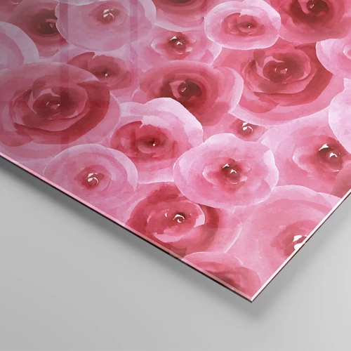 Schilderen op glas - Rozen onder en boven - 120x80 cm