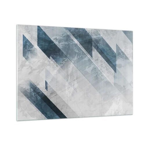 Schilderen op glas - Ruimtelijke compositie - grijze beweging - 100x70 cm