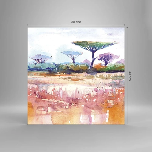 Schilderen op glas - Savanne kleuren - 30x30 cm