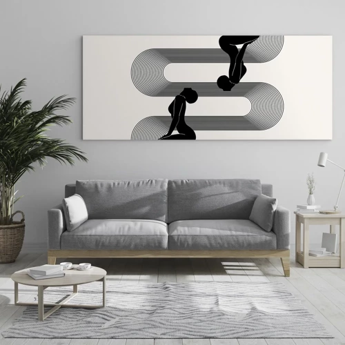 Schilderen op glas - Sensuele symmetrie - 160x50 cm