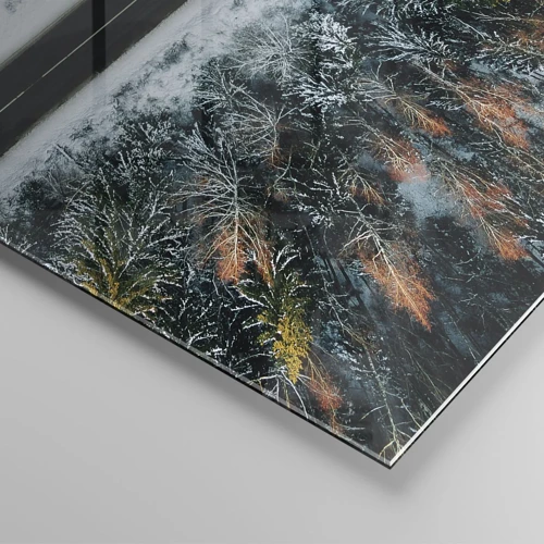 Schilderen op glas - Snijd door het winterbos - 70x50 cm