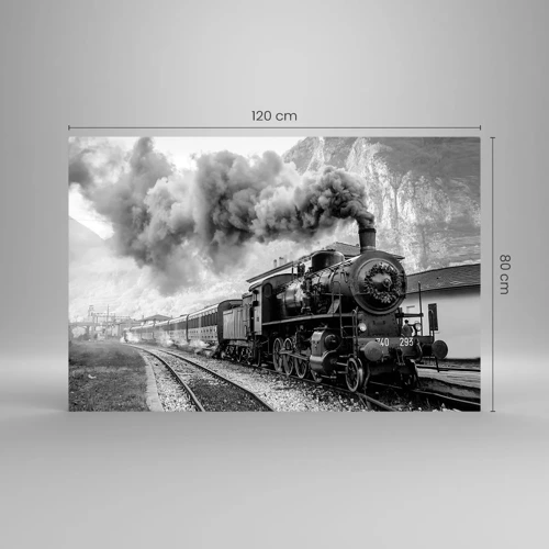 Schilderen op glas - Staat op het station... - 120x80 cm