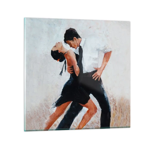 Schilderen op glas - Tango van mijn dromen - 50x50 cm