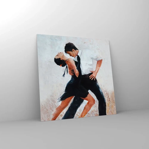 Schilderen op glas - Tango van mijn dromen - 50x50 cm