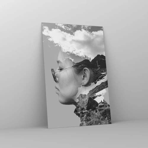 Schilderen op glas - Top en bewolkt portret - 80x120 cm