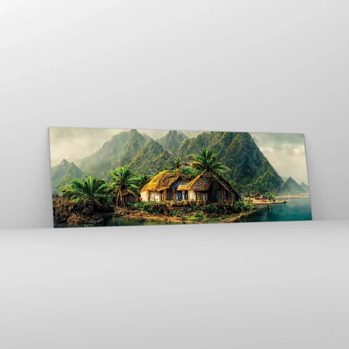 Schilderen op glas - Tropisch paradijs - 90x30 cm