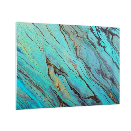 Schilderen op glas - Turquoise vloed - 70x50 cm