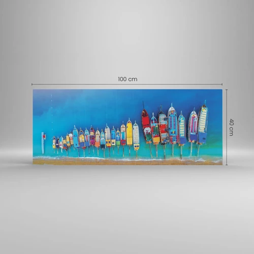 Schilderen op glas - Vanuit vogelperspectief - 100x40 cm