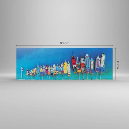Schilderen op glas - Vanuit vogelperspectief - 90x30 cm